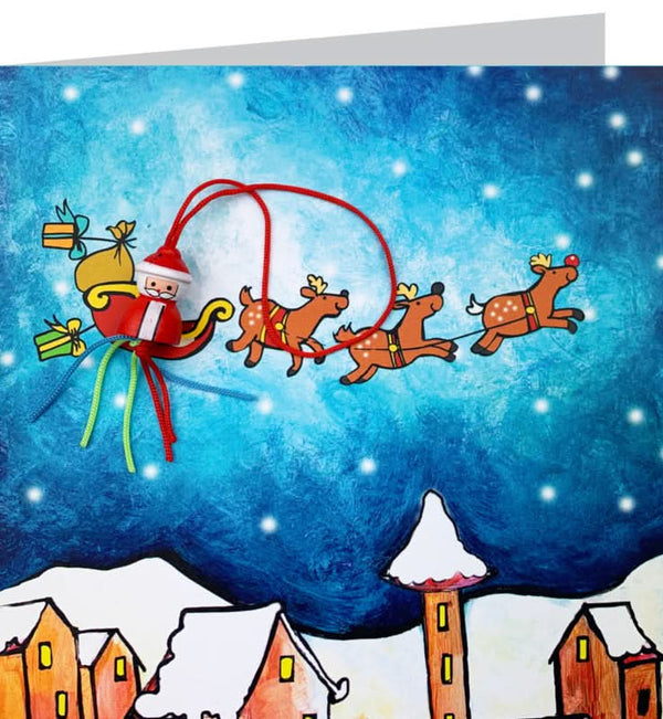 Grußkarte Weihnachtsschlitten Farbe