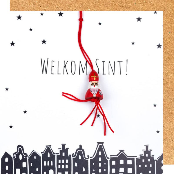 Grußkarte Sinterklaas willkommen Heiliger