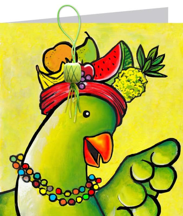 Glückskarte: Papagei