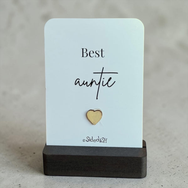 Kaartje op houdertje best auntie