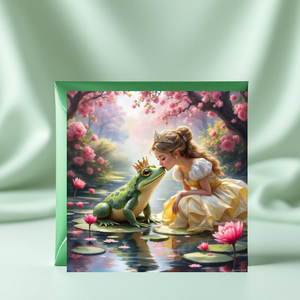 Märchenkarte: Der Froschkönig mit Geschichte