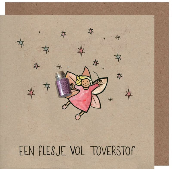 Grußkarte Flasche voller Zauberstaub Kraft