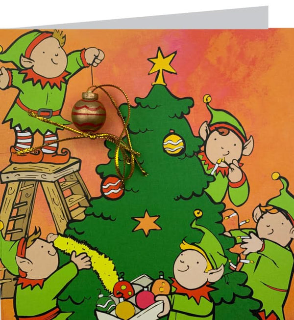 Grußkarte Weihnachtselfenbaum