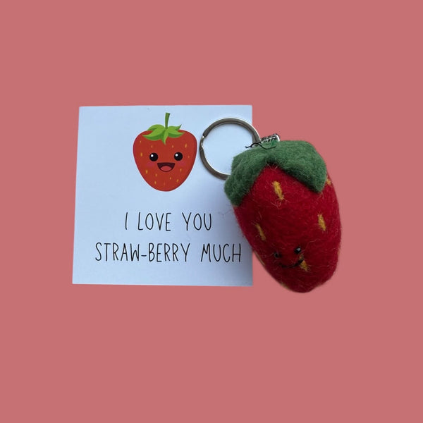 Erdbeer-Schlüsselanhänger