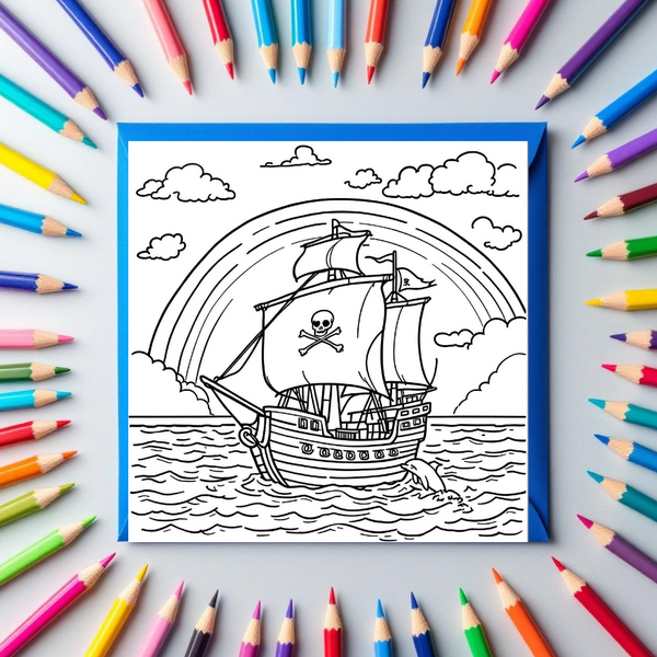 Ausmalbild Piratenschiff