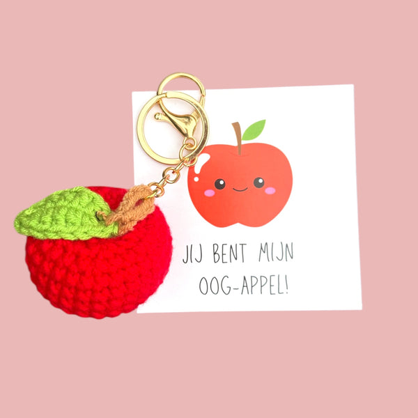 Apfel-Häkel-Schlüsselanhänger
