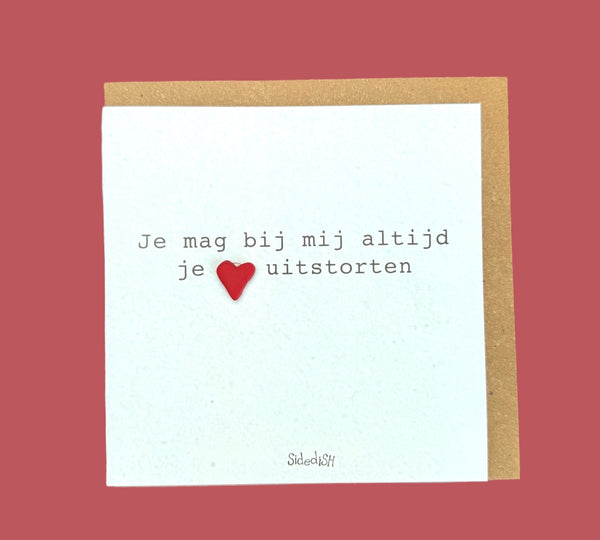 Grußkarte, die das Herz ausschüttet