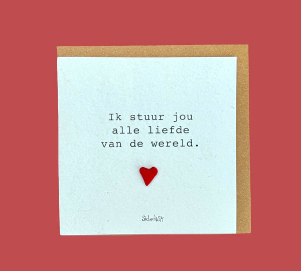 Grußkarte mit Herzmotiv – die ganze Liebe der Welt