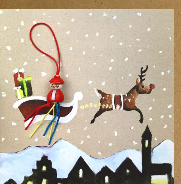 Grußkarte Kraft Weihnachtsmann