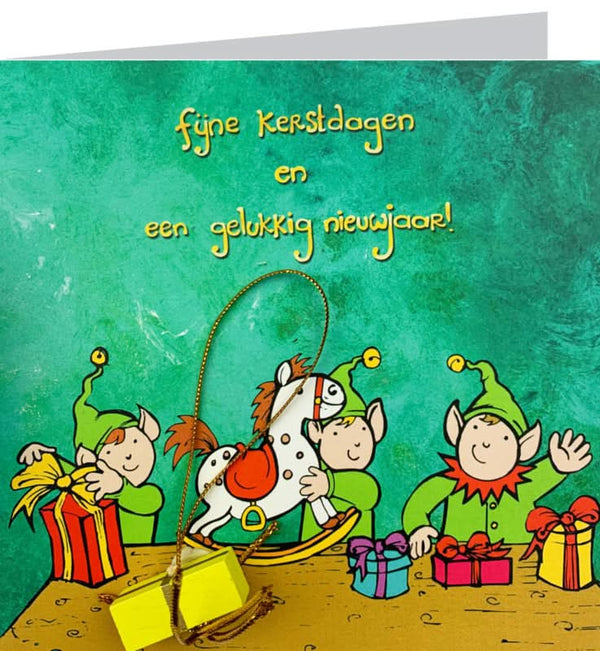 Weihnachtselfen-Grußkarte