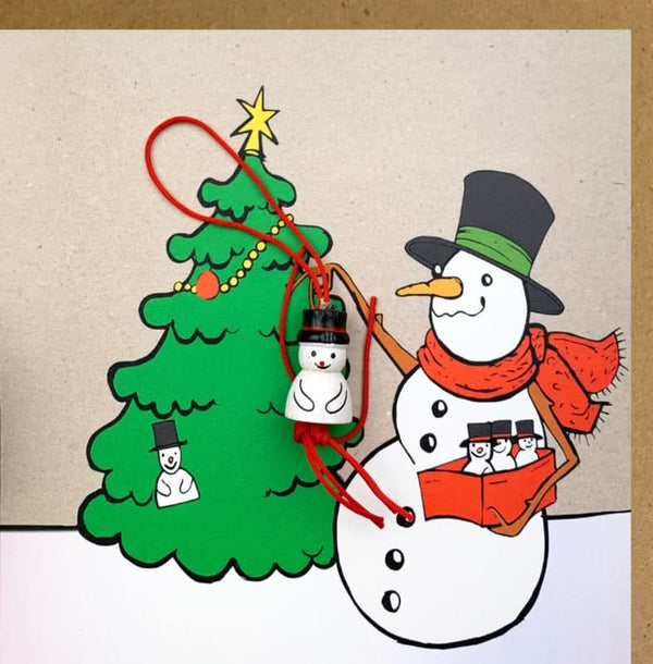 Grußkarte Kraft Schneemann