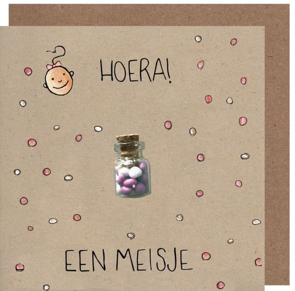 Grußkarte Kraft Hurra ein Mädchen