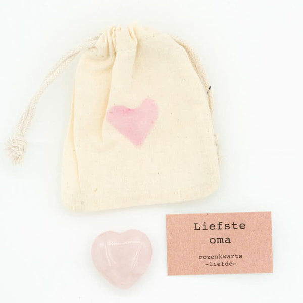 Rosenquarz Herz Oma