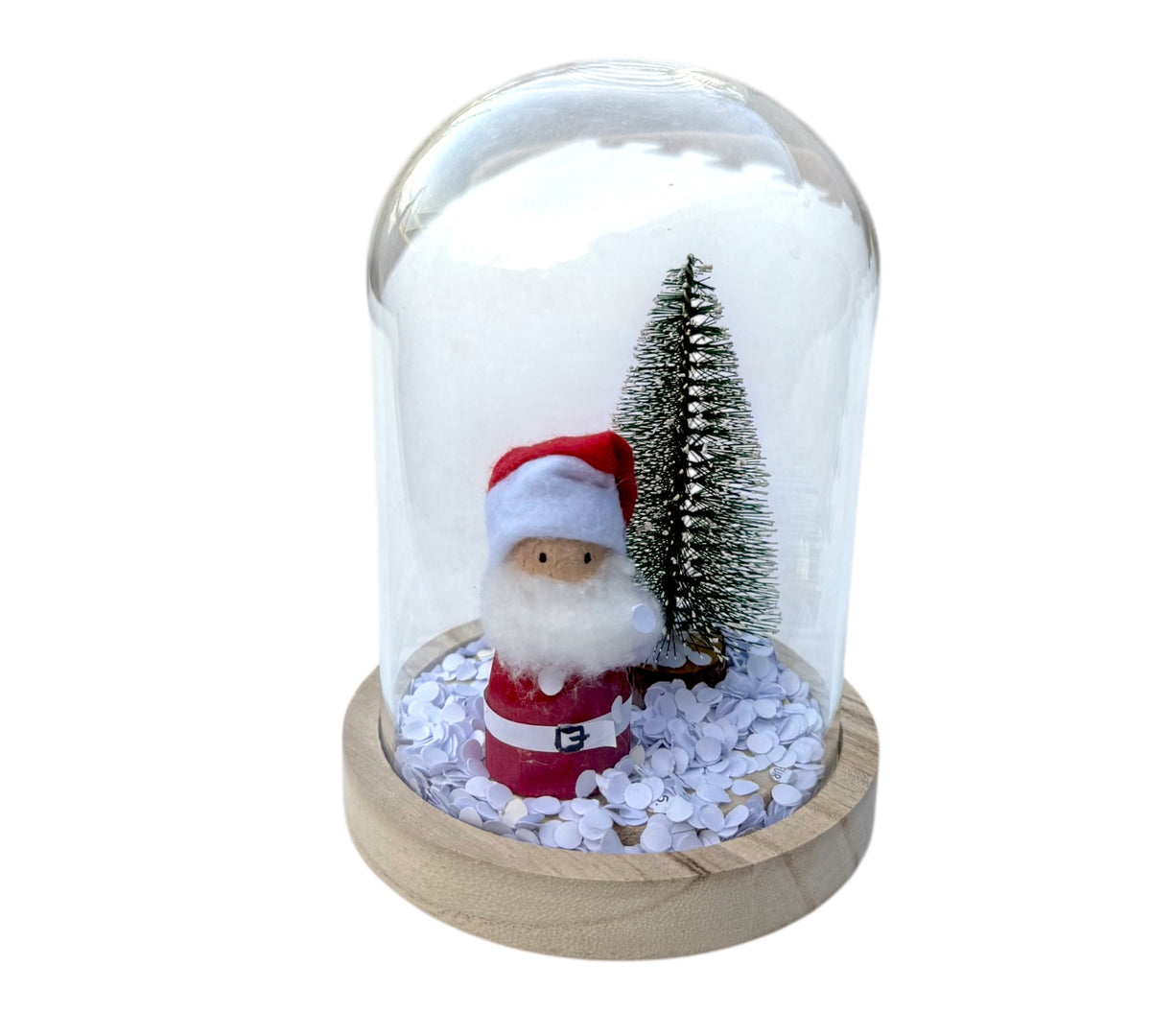 Glasglocke mit Weihnachtsmann