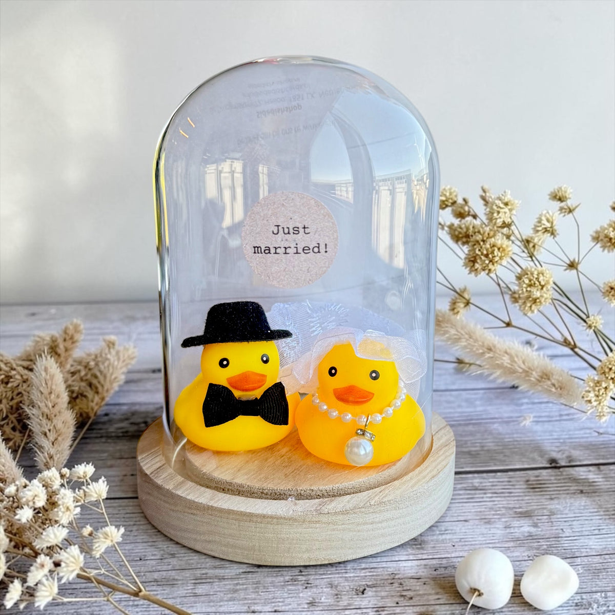 Just Married Stolp – Twee Eendjes in Bruidspakje