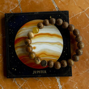 Planeten Armband Jupiter 19mm | Versteend Hout & Carneool