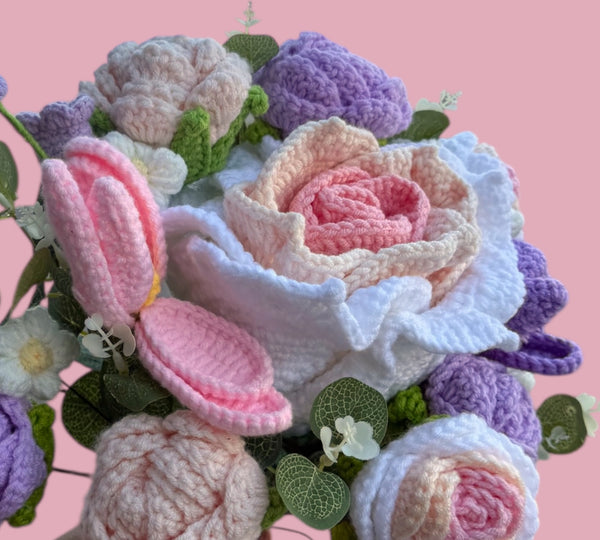 Gehäkelter Blumenstrauß XL