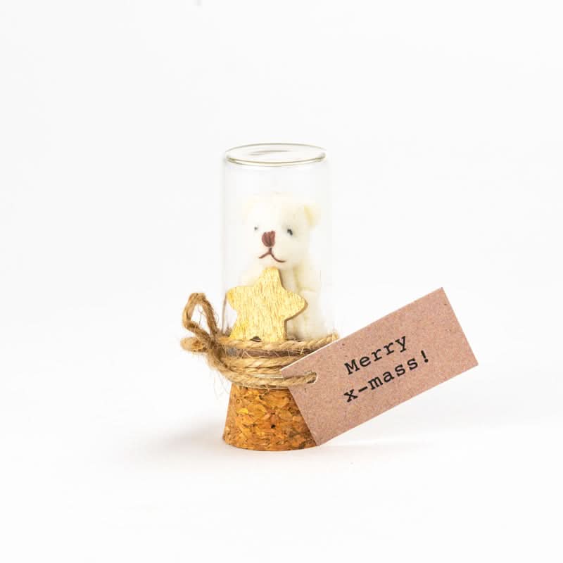 Bier in der Flasche frohe Weihnachten weiß