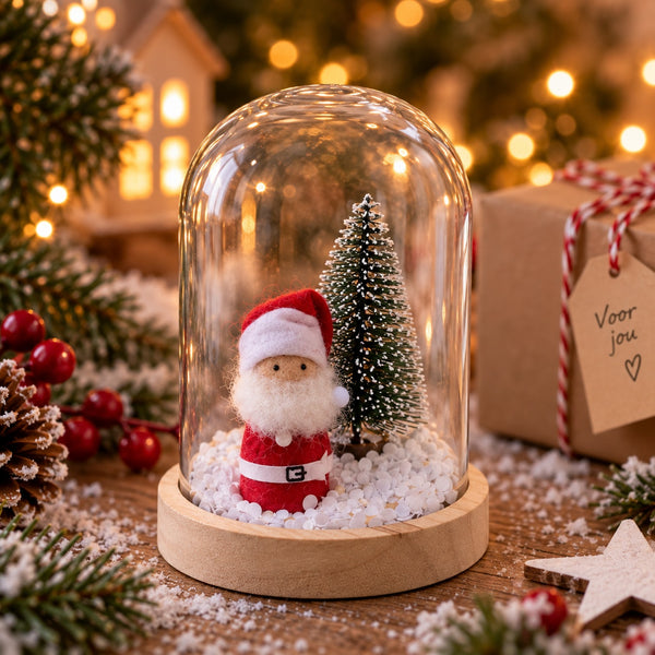 Glasglocke mit Weihnachtsmann