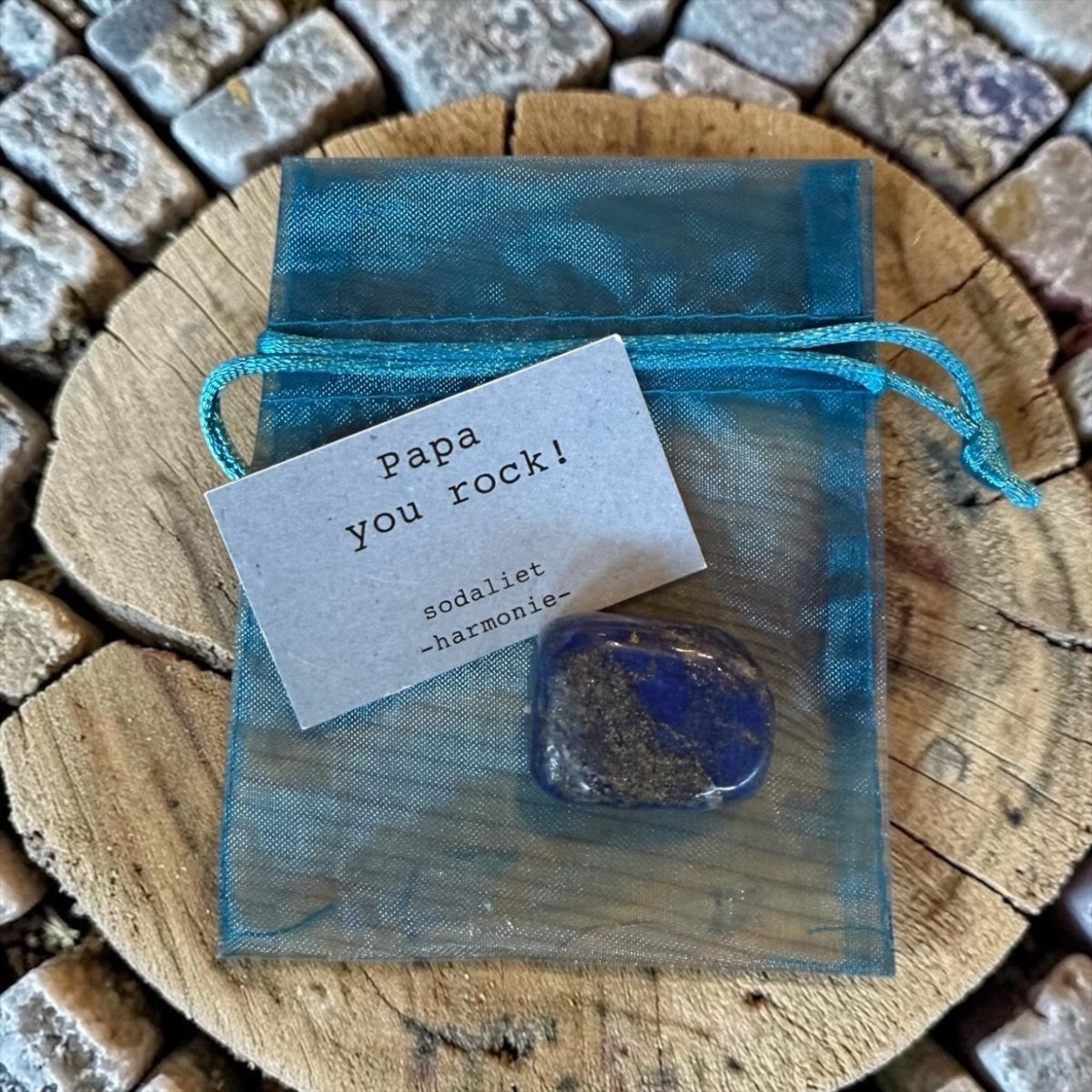 Papa You Rock – Sodaliet in Organza Zakje 7x9cm