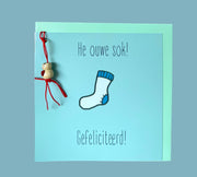Grußkarte alte Socke