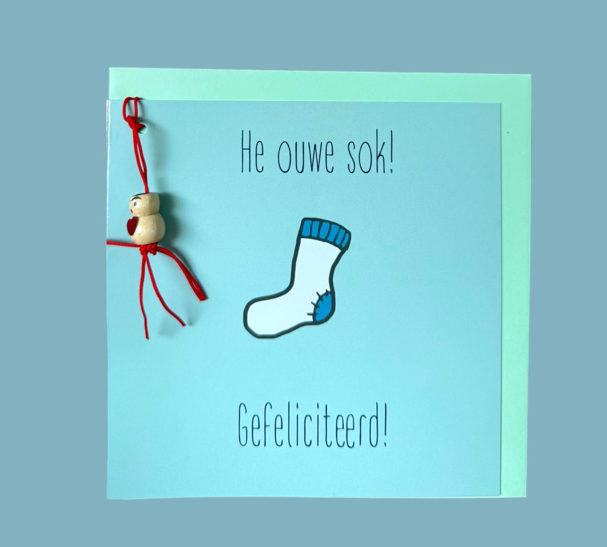 Grußkarte alte Socke