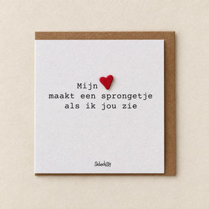 Sidedish kaart K04 mijn hart maakt een sprongetje met kraftenvelop