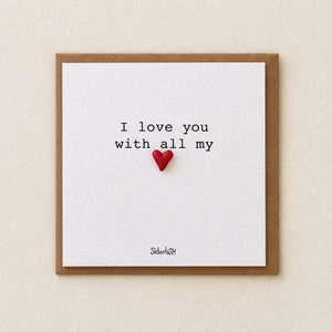 Sidedish kaart K09 i love you with all my heart met kraftenvelop