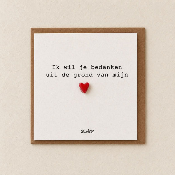 Sidedish kaart K19 bedankt uit de grond van mijn hart met kraftenvelop
