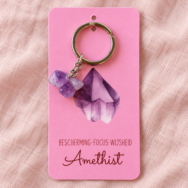 Amethist sleutelhanger – Bescherming, focus & wijsheid