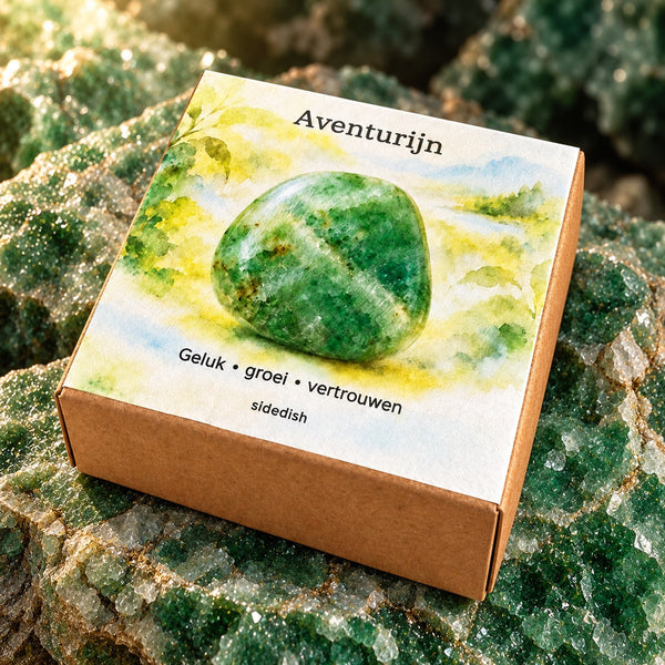 Aventurijn cadeaudoosje op ruwe aventurijn