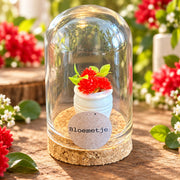 Bloemetje – rode bloemen – ronde stolp 4 x 5 cm