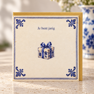 Je bent jarig – wenskaart met gouden envelop
