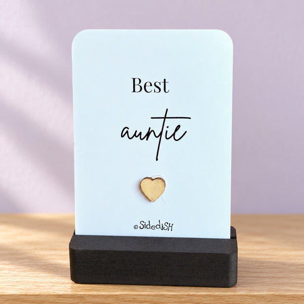 Kaartje op houdertje best auntie