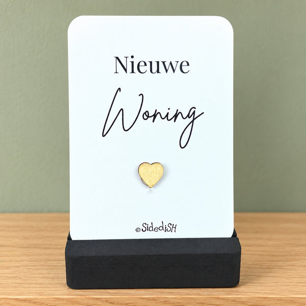 Kaartje op houder nieuwe woning