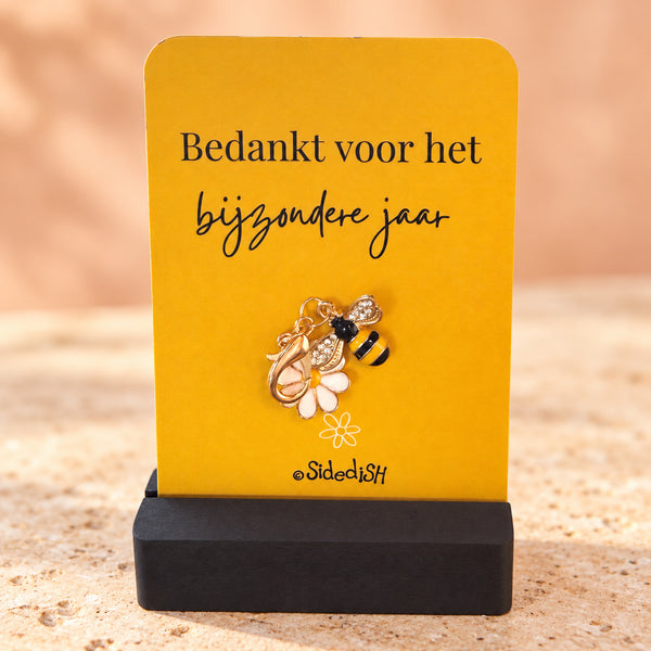 Kaartje op houdertje bedankt voor het bijzondere jaar