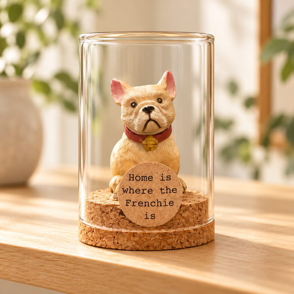 Franse bulldog in glazen stolp – Home is where the Frenchie is
