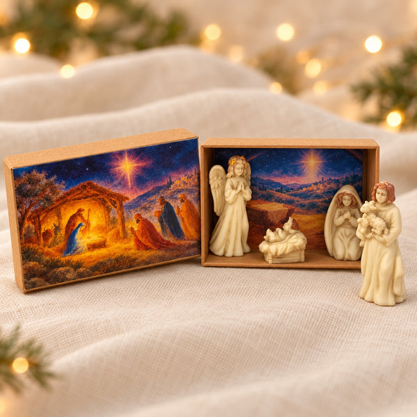 Kerststallertje in een doosje