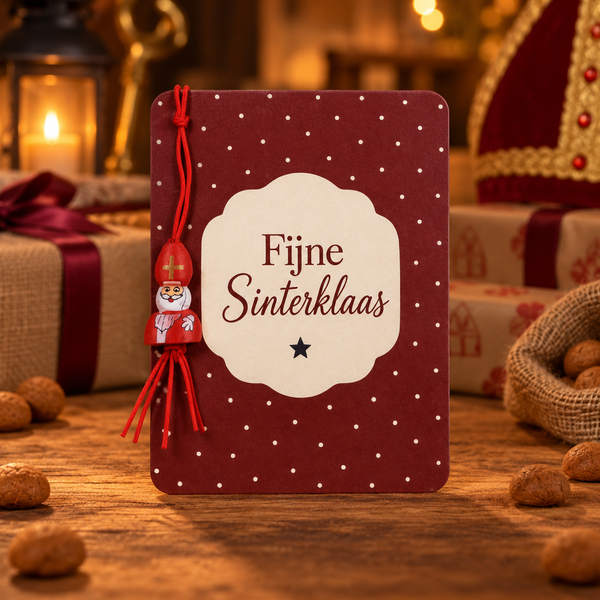 Fijne Sinterklaas – kaartje met hanger