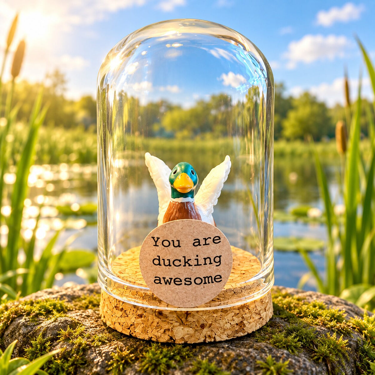 You are ducking awesome – gevleugelde eend – ronde stolp 4 x 5 cm